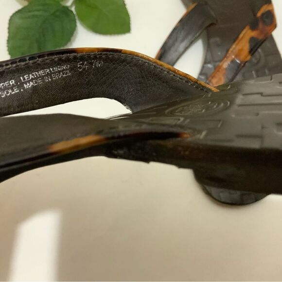 Tory Burch Leather Thong Leopard Animal Print Sandals 7 - Picture 8 of 12